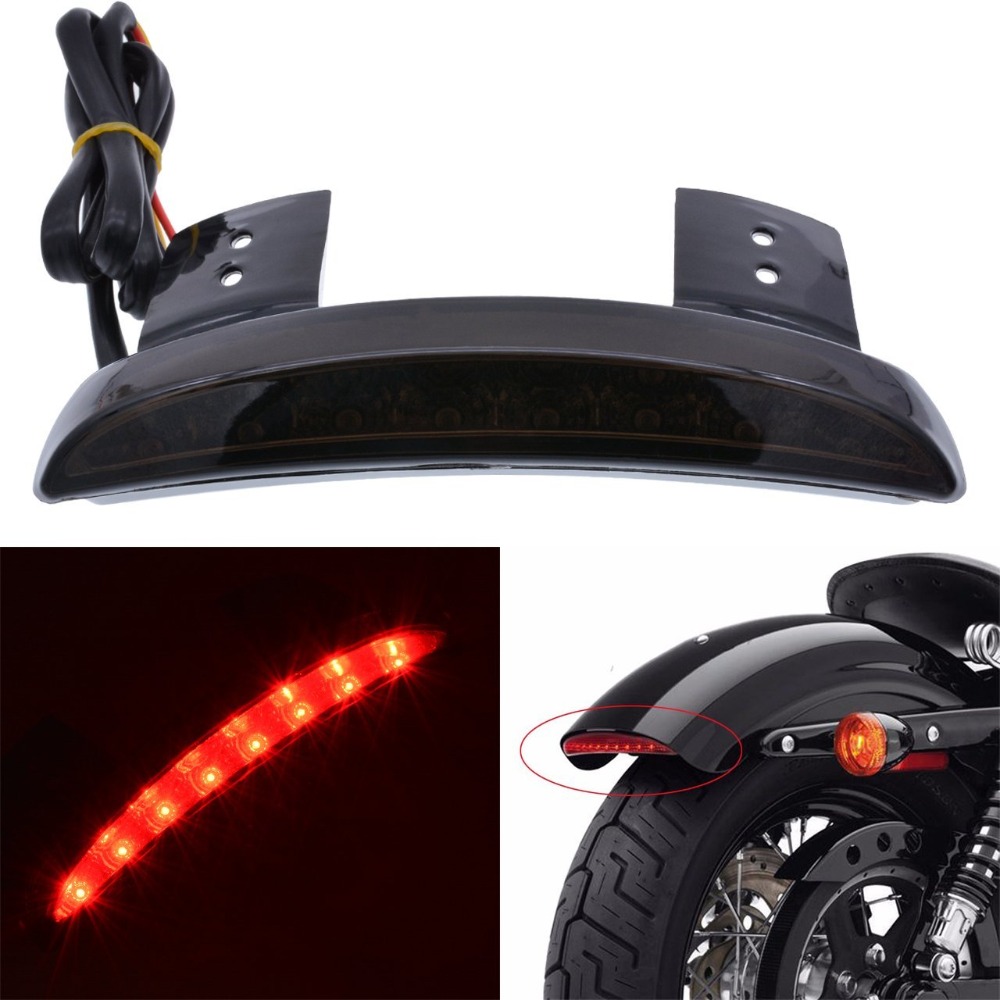 Feu Arrière Moto LED 12V Rouge - Pour Custom, Chopper, Bobber - 8 LEDs, Étanche