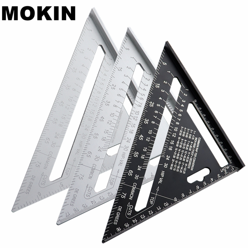 Aluminum Alloy Speed Square Triangle Angle Protractor Ruler Woodworking 4 Colors