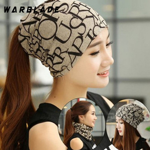 Korean Women Spring Autumn Winter Warm Cover Headgear Beanies Winter Scarf Knitted Hat Hip-hot Skullies Girls Gorros ► Photo 1/6