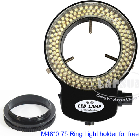 Adjustable 6500K 144 LED Ring Light illuminator Lamp For Industry Stereo Microscope Lens Camera Magnifier 110V-240V Adapter ► Photo 1/5