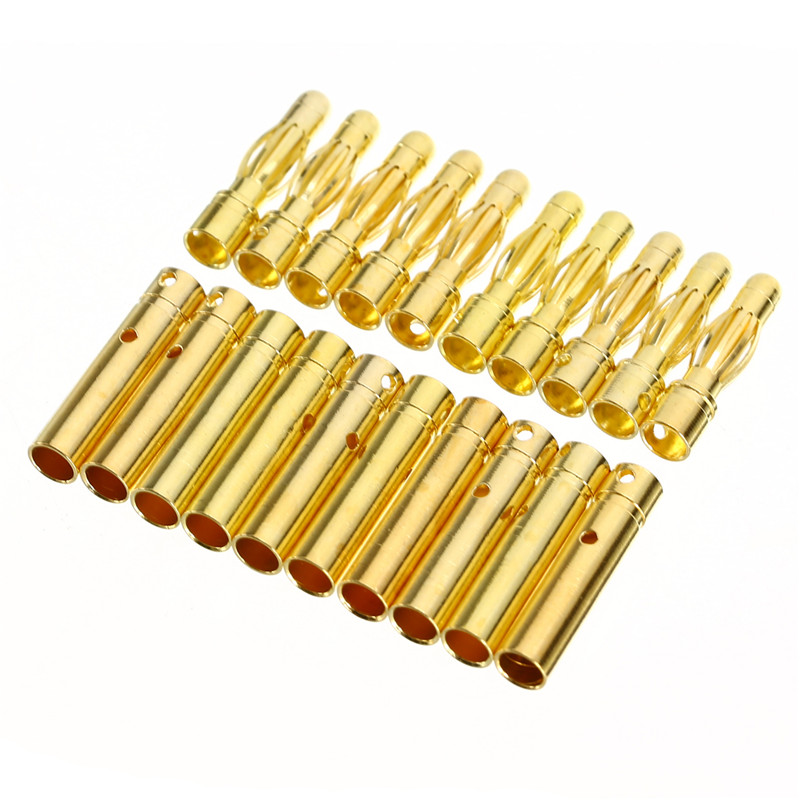10 Pairs 5.5MM Gold Bullet Banana Plugs Male&Female Connectors. 