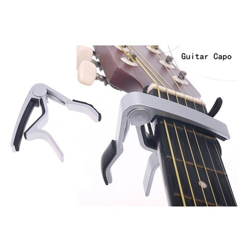 High Quality Aluminium Alloy Silver Quick Change Clamp Key Acoustic Classic Guitar Capo For Tone Adjusting Hot cejilla guitarra ► Photo 1/4
