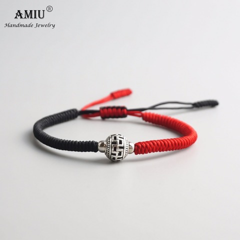 AMIU Tibetan Buddhist Ball Prayer Bead Lucky Charm Tibetan Bracelets & Bangles For Women Men Handmade Knots Rope Bracelet ► Photo 1/4