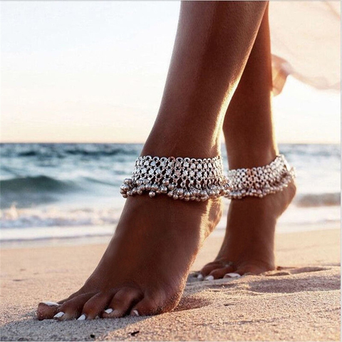 Bohemian Vintage Bells Ankle Bracelet Foot Jewelry Summer Beach Barefoot Sandals Charms Anklet Women Legs Accessories 1pcs ► Photo 1/5