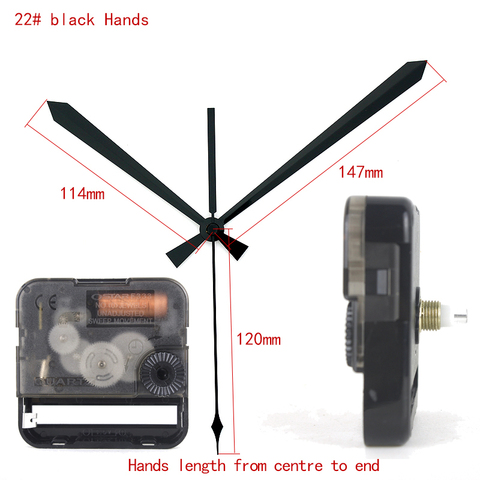 Ostar Silent Movement Plastic quartz clock mechanism with 22# black hands Clock Accessory Quartz DIY Clock kits F333 ► Photo 1/6