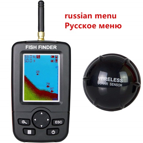 Russian Menu!!! FFW718 upgraded Wireless Portable Fish Finder 40M/120FT Sonar Depth Sounder Alarm Ocean River Lake ► Photo 1/6
