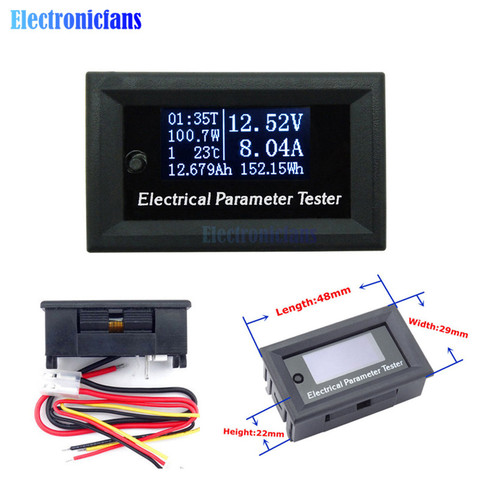 DC 100V/10A OLED Voltmeter Display Monitor Tester Current Voltage Meter Charger Ammeter Battery Power Supply Capacity Detection ► Photo 1/4