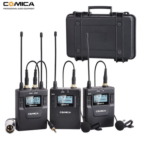 Comica CVM-WM300 96-Channel UHF Wireless Lavalier Lapel Microphone System for Canon Nikon DSLR Camera,XLR Camcorders,Smartphones ► Photo 1/6