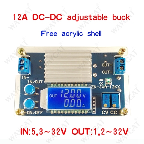 12A constant voltage constant current LCD digital voltage current display adjustable step-down power supply module ► Photo 1/6