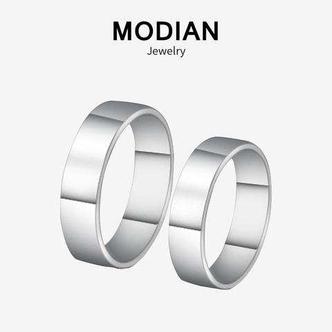 Modian Sale 100% 925 Sterling Silver Couple Simple Rings Classic Lover Finger Ring For Women & Man Wedding Silver Jewelry Bijoux ► Photo 1/5