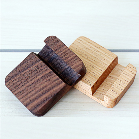Universal Solid Wood Cell Phone Desk Stand Holder for Mobile Phone Tablet PC E-reader, .2x5.8x1.5cm ► Photo 1/6