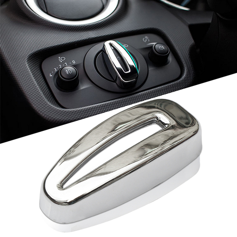 New ABS Chrome Interior Headlight Lamp Switch Trim Switch Knob Cover Decorative Sequins for Ford Fiesta Ecosport 2009 - 2017 ► Photo 1/5