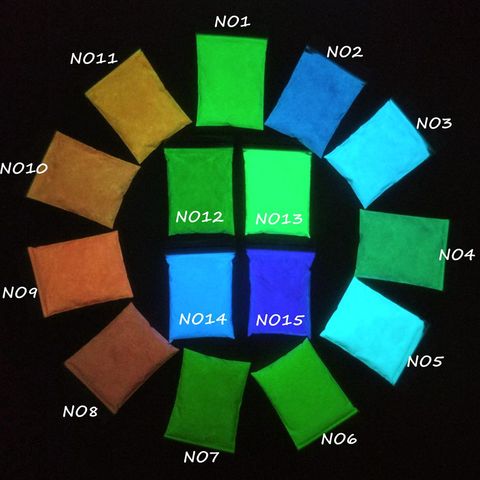Luminous powder,15 Colors Glow in dark Nail Glitter Pigment,Fluorescent glitter for nail art,Bright Pigment powder ► Photo 1/6