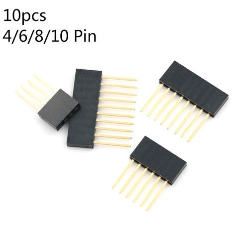 10pcs 2.54mm 4/6/8/10 Pin  Stackable Long Legs Femal Header For Arduino Shield ► Photo 1/6