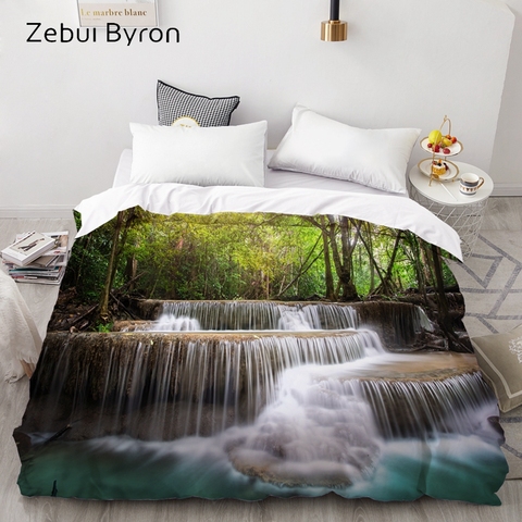 3D Duvet Cover Custom,Comforter/Quilt/Blanket case Queen/King,Bedding 140x200/220x240/200x200 Quilt Cover waterfall ► Photo 1/6