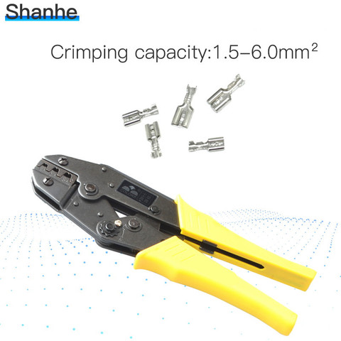 1.5-6.0mm 15-10AWG Crimp Pliers Multi Hand Tools Uninsulated Female 6.3mm Terminals Crimping alicate Replaceable Dies 9 Inch ► Photo 1/5