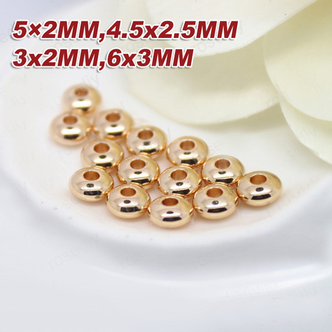 20PCS 24K Champagne Gold Color Plated Brass Wheel Spacer Beads Bracelet Beads High Quality Diy Jewelry Accessories ► Photo 1/3
