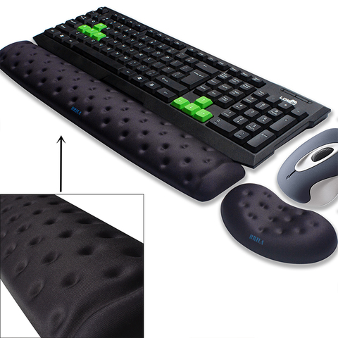 BRILA Memory Foam Ergonomics Mouse & Keyboard Wrist Rest Support Pad Cushion for Office Work and PC gaming, Wrist Pain Relief ► Photo 1/6