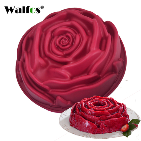 WALFOS food grade silicone Rose Flower cake pan baking Mold 9 inches Mousse Cake Bread Baking Pan Pastry Mould Bakeware ► Photo 1/6