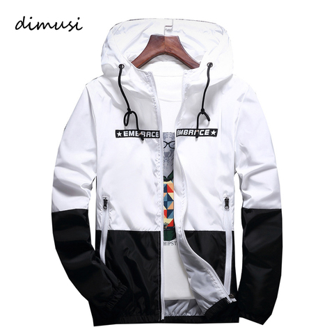 DIMUSI Spring Autumn Men's Jackets Hip Hop Jacket Windbreaker Hooded Casual Zipper Male Retro Vintage Streetwear Jackets,TA316 ► Photo 1/6