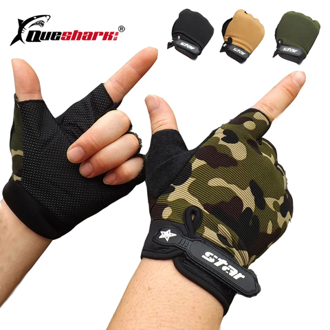 New Tactical Half Finger Fishing Gloves Anti-Slip Men Outdoor Sports Mittens Camouflage Airsoft Shooting Hunting Gloves S-2XL ► Photo 1/6