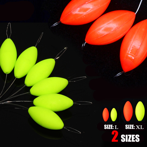 1Group  6PCS/3pcs Oval Mini Fishing Float Bobber Rig MakingFloating Beans Red/Yellow Striking Beads With Hole No Stopper ► Photo 1/5