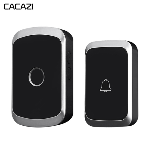 CACAZI Wireless Waterproof Doorbell 300M Remote US EU UK Plug LED Flash Home Cordless Door Bell Chime 1 2 Button 1 2 Receiver ► Photo 1/6