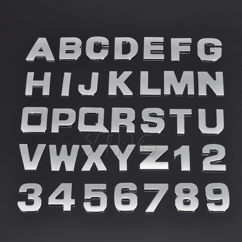 A-Z Alphabet Letter Auto Car Sticker Self Adhesive Badge Emblem 3D Chrome 25mm 