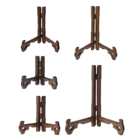 3-7 Inch Tall Wood Display Stand Holder Easels For Plates Photos Tea Tray 5 Size ► Photo 1/6