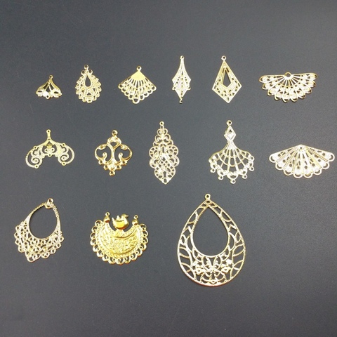 20Pcs/  Filigree Ear accessories  Connectors Metal Crafts Gift Decoration DIY Findings ► Photo 1/3