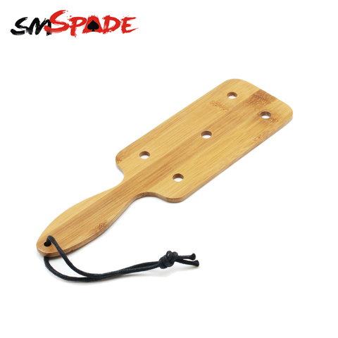 SMSPADE Adult Sex Toys Square Bamboo Paddle with Holes Natural Bamboo Spanking Crop BDSM for Couples SM Bondage Sex Restraints ► Photo 1/5