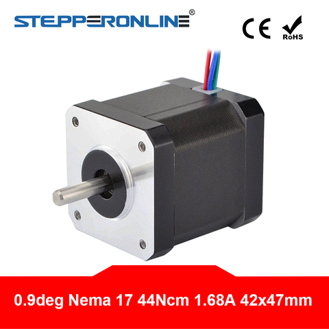 0.9 Degree Nema 17 Stepper Motor 44Ncm(62.3oz.in) 1.68A 4-lead Nema17 Step Motor 42 x 47mm 3D Printer CNC Robot ► Photo 1/5