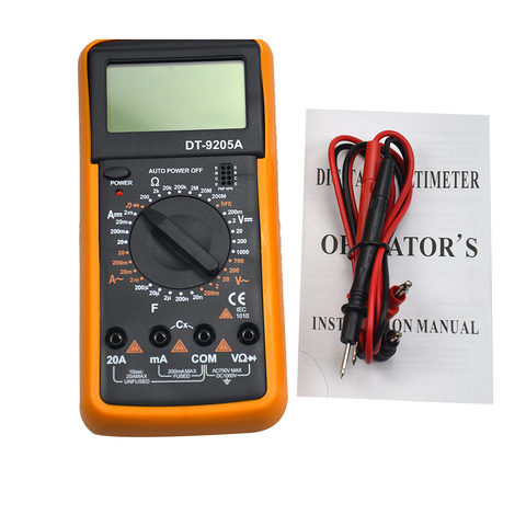 Free Shipping DT9205A AC DC LCD Display Hot Sale Professional Electric Handheld Digital Multimeter Tester Multimetro Multitester ► Photo 1/6