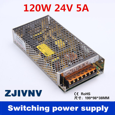 Nice quality 120w switching mode power supply 24v 5A module converter for security camera/power box /led light/equipment ► Photo 1/1