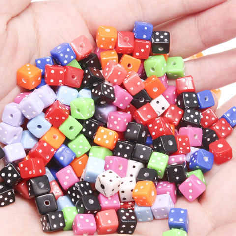 200Pcs Mixed Acrylic Dice Spacer Beads 6x6mm ► Photo 1/6