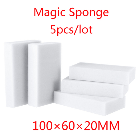 5pcs/lot New 100*60*20mm  Sponge Eraser Melamine Cleaner Eco-Friendly White Kitchen Magic Eraser Melamine Sponge Magic ► Photo 1/6