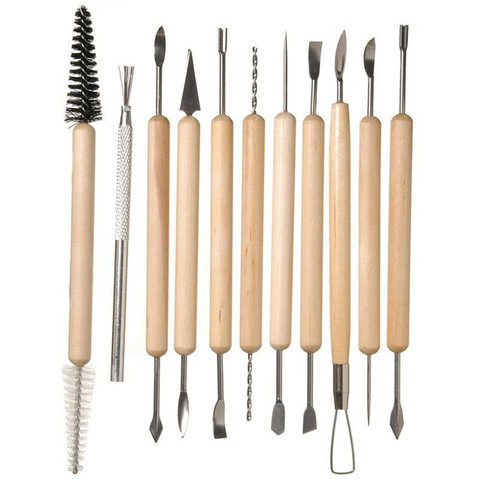 11pcs Clay Sculpting Kit Sculpt Smoothing Wax Carving Pottery Ceramic Tools Polymer Shapers Modeling Carved Tool Perfect ► Photo 1/6