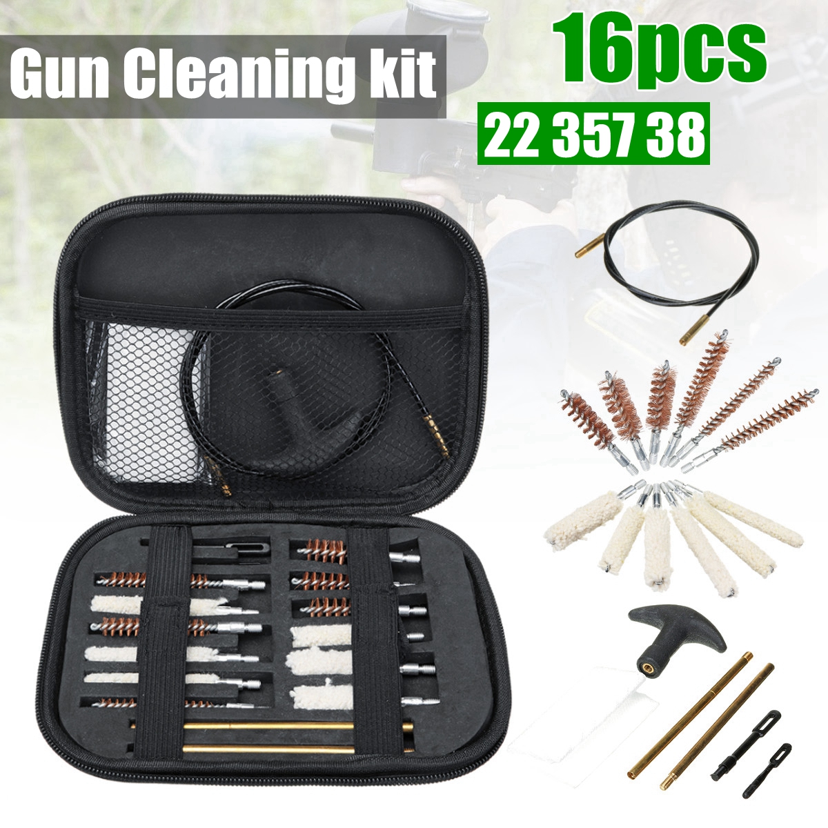9X Gun Cleaning Kit For Rifle Pistol Handgun Shotgun Cleaning Set Gun Brush 