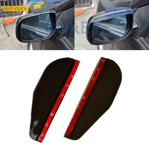 Pair Smoked Black Car Door Side Rear View Wing Mirror Rain Visor Guard Weather Snow Shield Sun Shade Cover Rearview Universal ► Photo 1/5