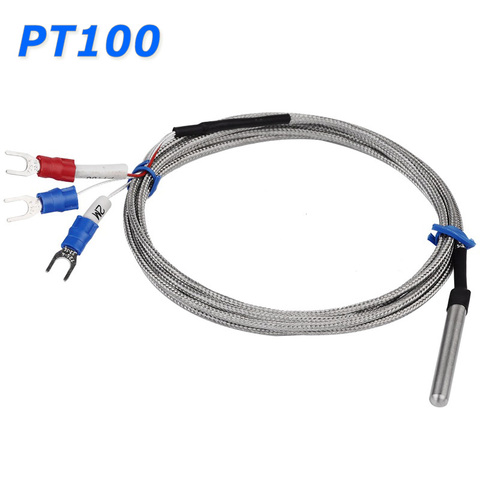 Stainless Steel Probe Tube RTD PT100 Temperature Sensor with 2m 3 Cable Wires for Temperature Controller Thermostat ► Photo 1/5