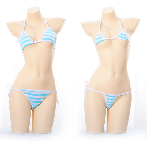 Japanese Lingerie Sexy Hot Erotic Anime Miku Kawaii Mini Bikini Cosplay Blue White Striped Lolita Bra Women Underwear Set - Price history & Review | AliExpress Seller - ATTENDRE Store | Alitools.io Japanese Lingerie Sexy Hot Erotic Anime Miku Kawaii Mini Bikini Cosplay Blue White Striped Lolita Bra Women Underwear Set - Price history & Review | AliExpress Seller - ATTENDRE Store | Alitools.io