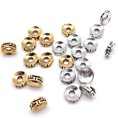 30pcs Zinc Alloy 3*7MM Spacers Beads Antique Gold/Silver Charms for Men Women DIY Necklace Bracelet Jewelry Metal Accessories ► Photo 1/6