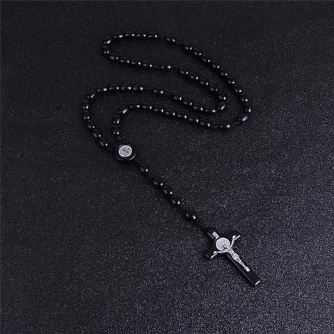 Komi Rosary Beads JESUS Coin Cross Pendant Necklace for Women Girls Catholic Religious Jewelry Holy Rosaries Necklaces R-026 ► Photo 1/6