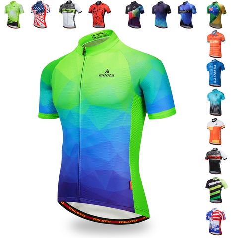 MILOTO Men Pro Cycling Jersey Bicycle Tops Summer bicicleta Clothing Short Sleeve mtb jerseys Bike Shirt maillot ciclismo hombre ► Photo 1/6