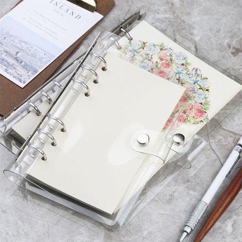 A5 A6 Spiral transparent PVC Notebook Cover Loose Diary Coil Ring Binder Filler Paper Seperate Planner Receive Bag Card Storage ► Photo 1/5