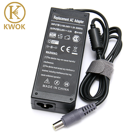 20V 4.5A 90W Replacement AC Adapter Charger For Lenovo Thinkpad E420 E430 T61 T60p Z60T T60 T420 T430 F25 Notebook Power Supply ► Photo 1/6