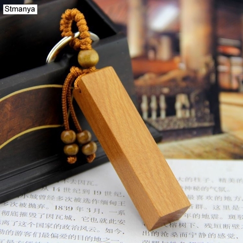 Diy Wood key chain women men car key ring lucky  keychain rectangle Can be carved diy jewelry party gift key holder K1543 ► Photo 1/3