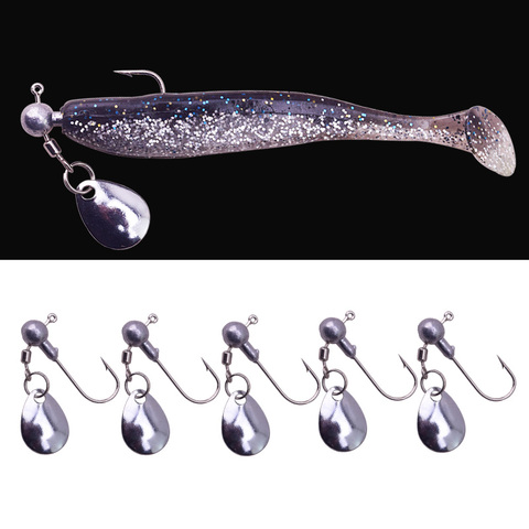 5Pcs/lot Rotate Metal Spinner Lead Jig Head Fishing Hook 2g - 4g Jig Hooks For Soft Fishing Lure Carbon Steel Fish hooks WD-067 ► Photo 1/6