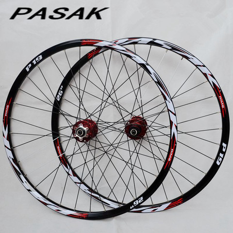 PASAK P01 26inch MTB mountain bicycle bike CNC front 2 rear 4 sealed bearings disc wheels wheelset rim 27.5 29 ► Photo 1/4