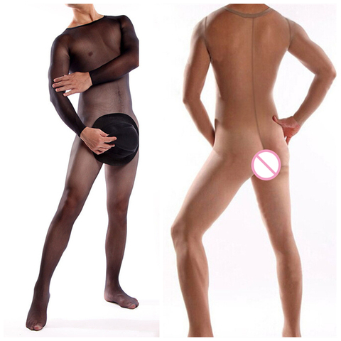 Sexy Men Bodysuit Silky Temptation Full Body Plus Size Exotic Body Stocking for Men Bodysuit Sexy Gay Men's bodystocking ► Photo 1/6